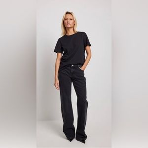 NA-KD low waist low rise black jeans